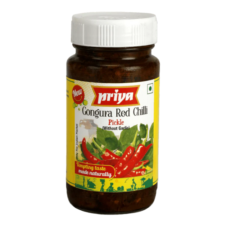 Priya - 300g Gongura Red Chili Pickle (without Garlic)